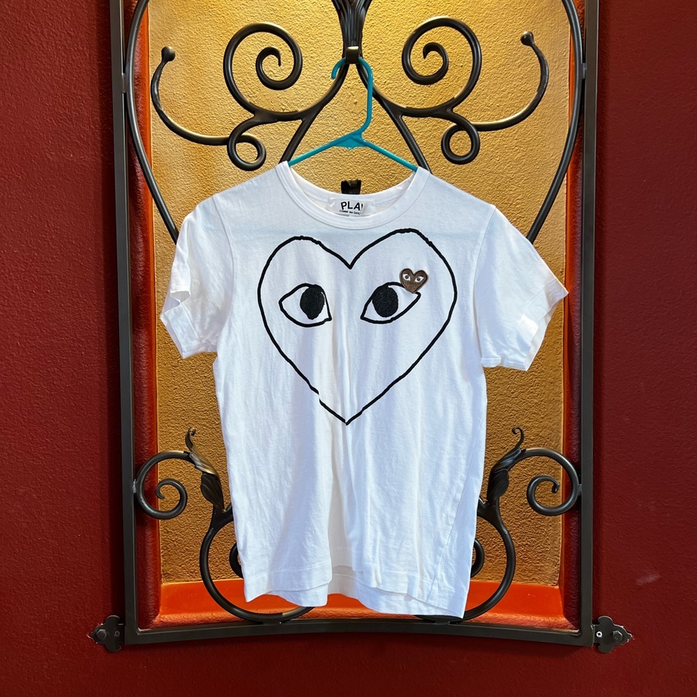 CDG Play Black and White Heart Tee